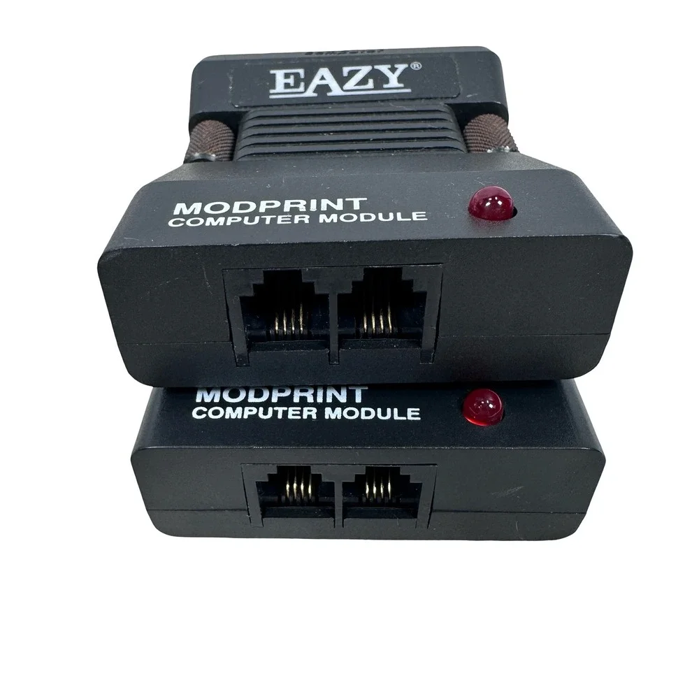 Eazy Modprint Computer Module P1670A DB25 Parallel to Dual RJ11 Adapter Set of 2